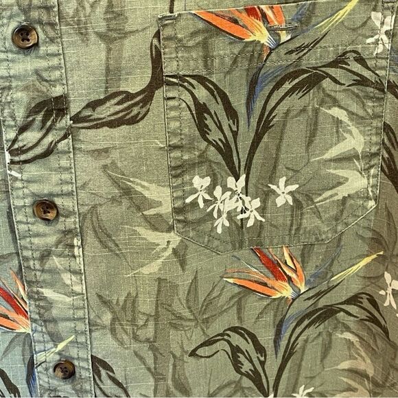 Croft & Barrow Green and Orange Casual Button Down Tropical Shirt, Size XL - Picture 7 of 8